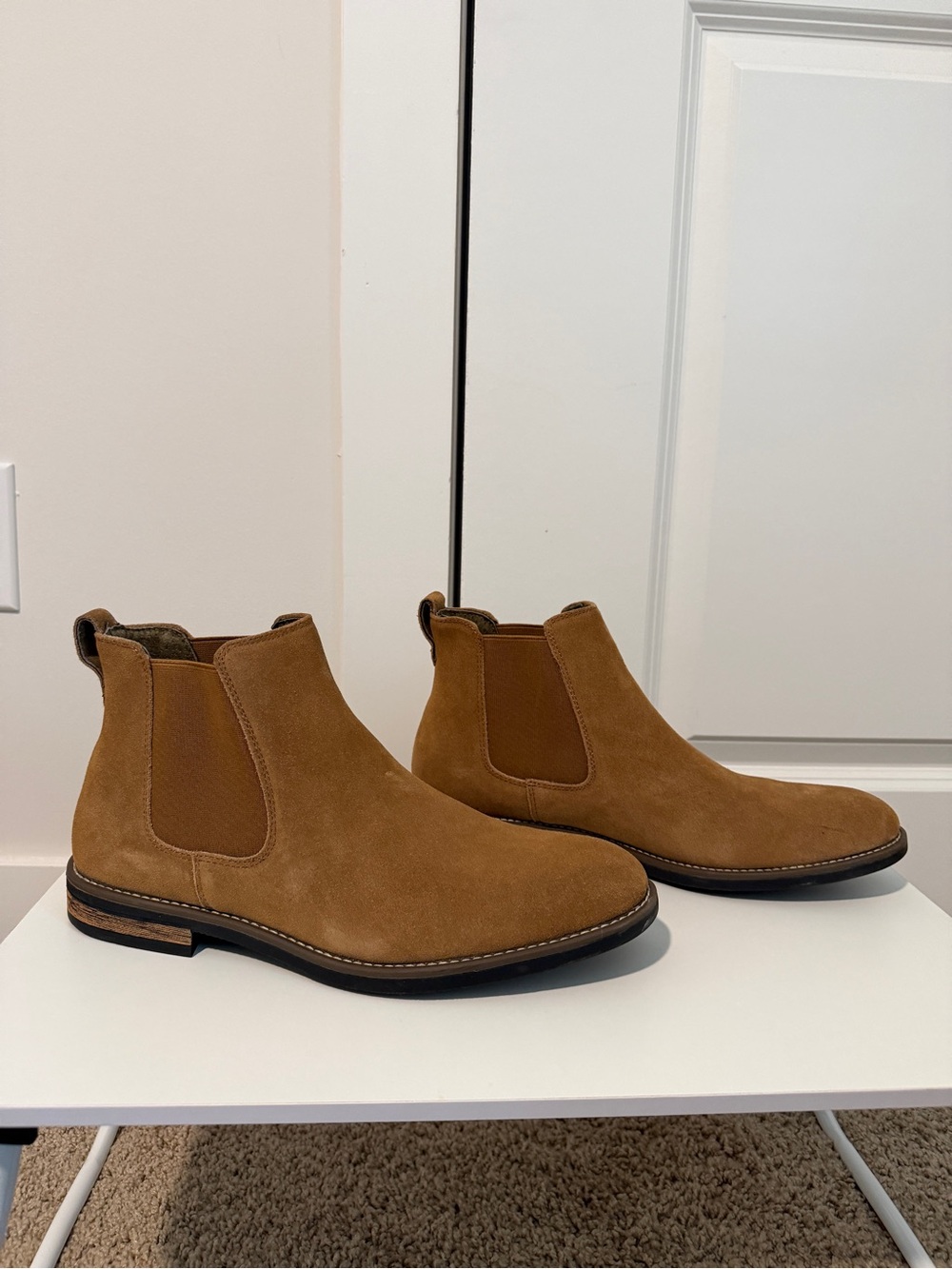 Bruno Marc Men's Chelsea Boots in Tan Suede